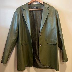 Faux leather over size blazer